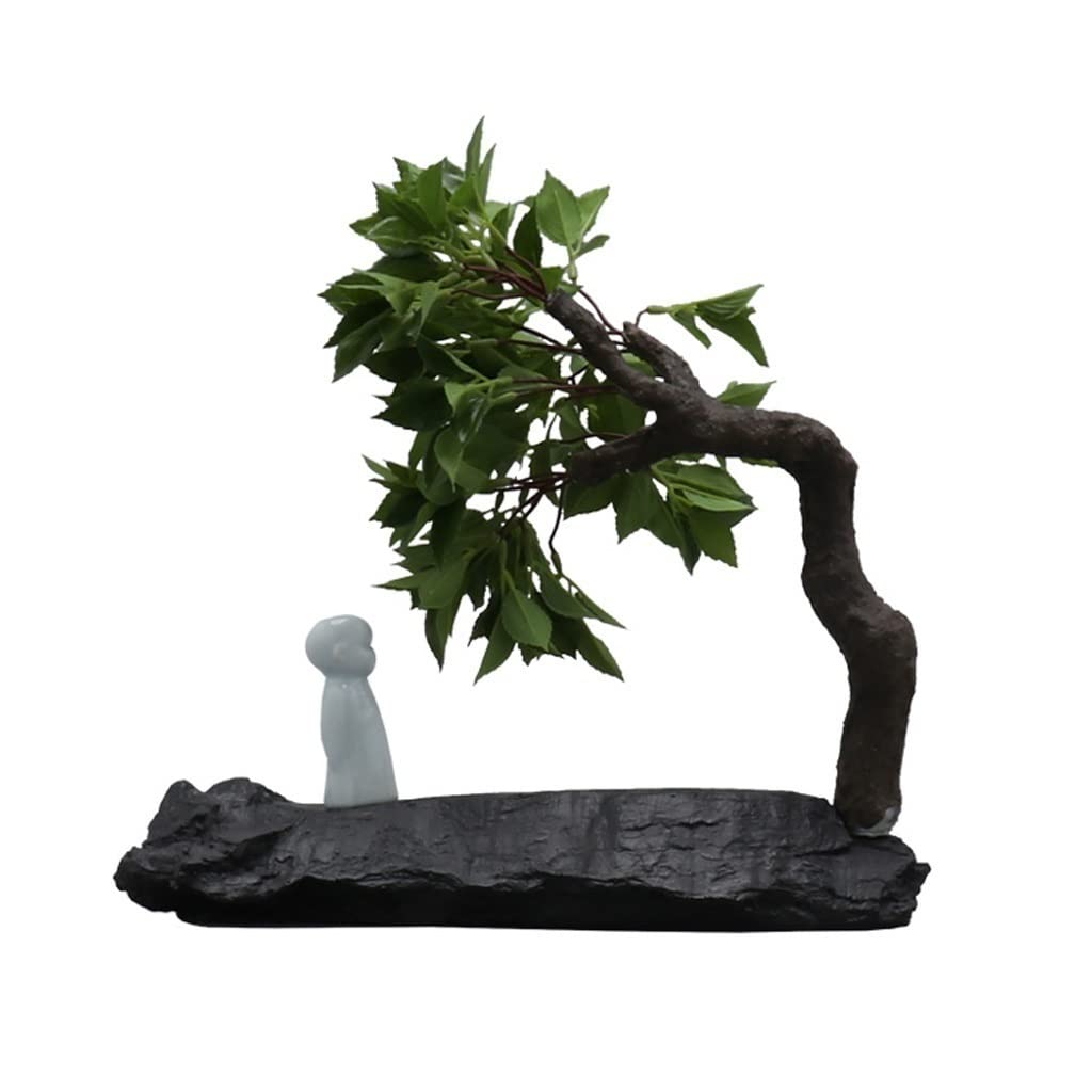 Artificial Bonsai Tree Pine Tree Ceramic Artificial Bonsai Handicraft Zen Simulation Plant Trees for Home Decoration Desktop Ornaments