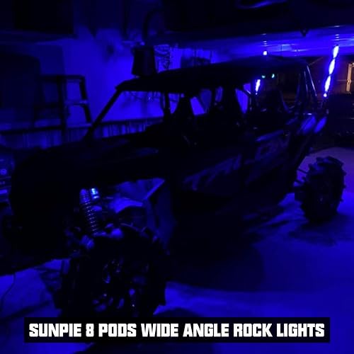 Miniatura 9 de SUNPIE 12 cápsulas mejoradas de 210 grados RGBW LED Rock Lights Appcontrol remoto, modo de voz, modo de música, control automático, kit de luz de