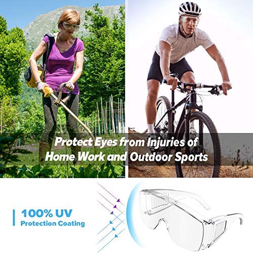 Safety Glasses Over Glasses Goggles Protective Eyewear - Anti Fog Shooting Glasses Eye Protection with Clear Vision,Scratch & UV Resistant Safety Glasses for Work Men Lab 3 Colors Pack - Thumbnail 6