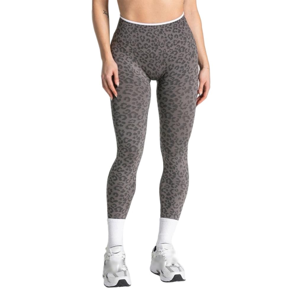 Nahtlose Yogahose für Damen, hohe Taille, mit Po-Hebung und Bauchkontrolle, Leopardenmuster, Kompressionsleggings für Laufen, Workout