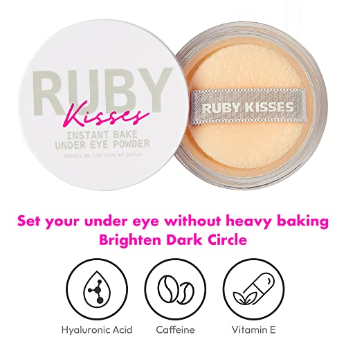 Ruby Kisses Instant Bake Undereye Powder - Vegan, Cruelty Free Powder For Brightening Eyes And Smudge-Free Makeup (Banana) #TOP3