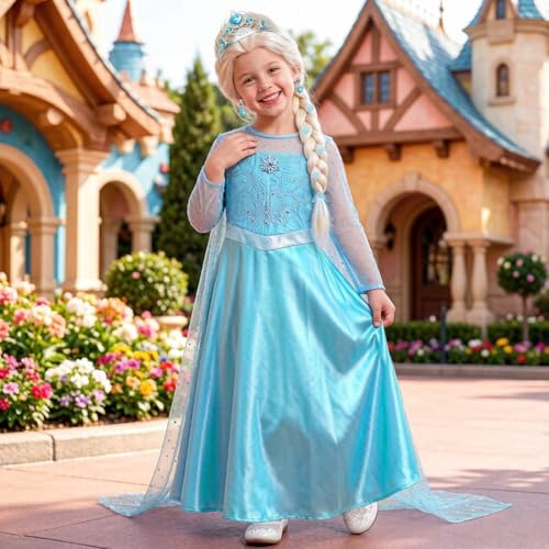 Vestido de Princesa de Nieve para Niñas con Peluca miniatura 3