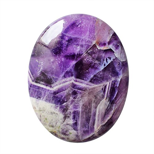 Cabochon en améthyste naturelle contre le stress : pierre lithothérapie 45x35mm pour bijoux