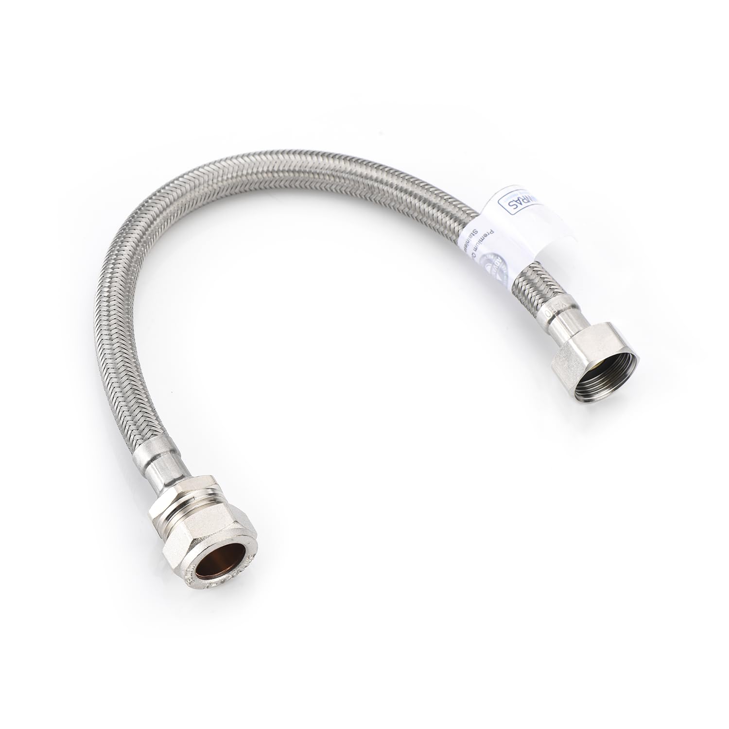 WRAS 15mm x 3/8" x 30cm Flexible Tap Connector