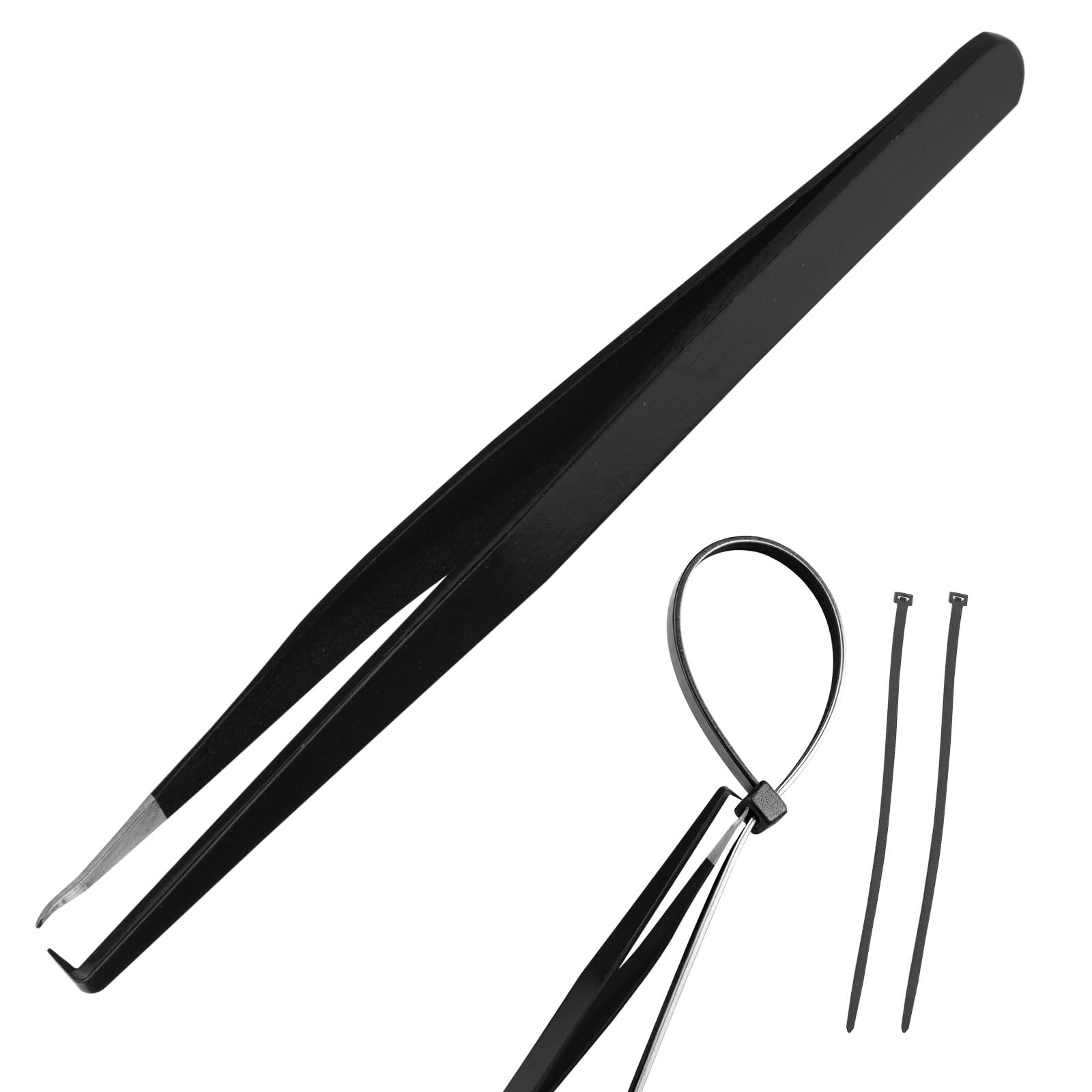 BOXOB Cable Tie Opener Tool, Black Stainless Steel Zip Tie Cutters Reusable Zip Ties Remover Tool for Nylon or Plastic Zipper Tape Removal Accessories