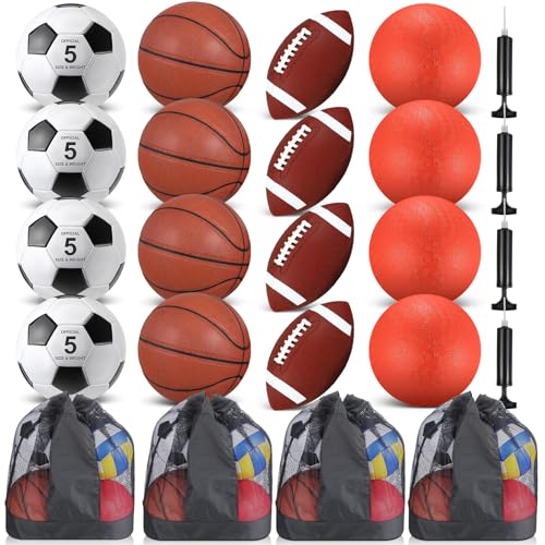 HyDren Sports Balls Set for Teen Adult, Include Official Size Bas...