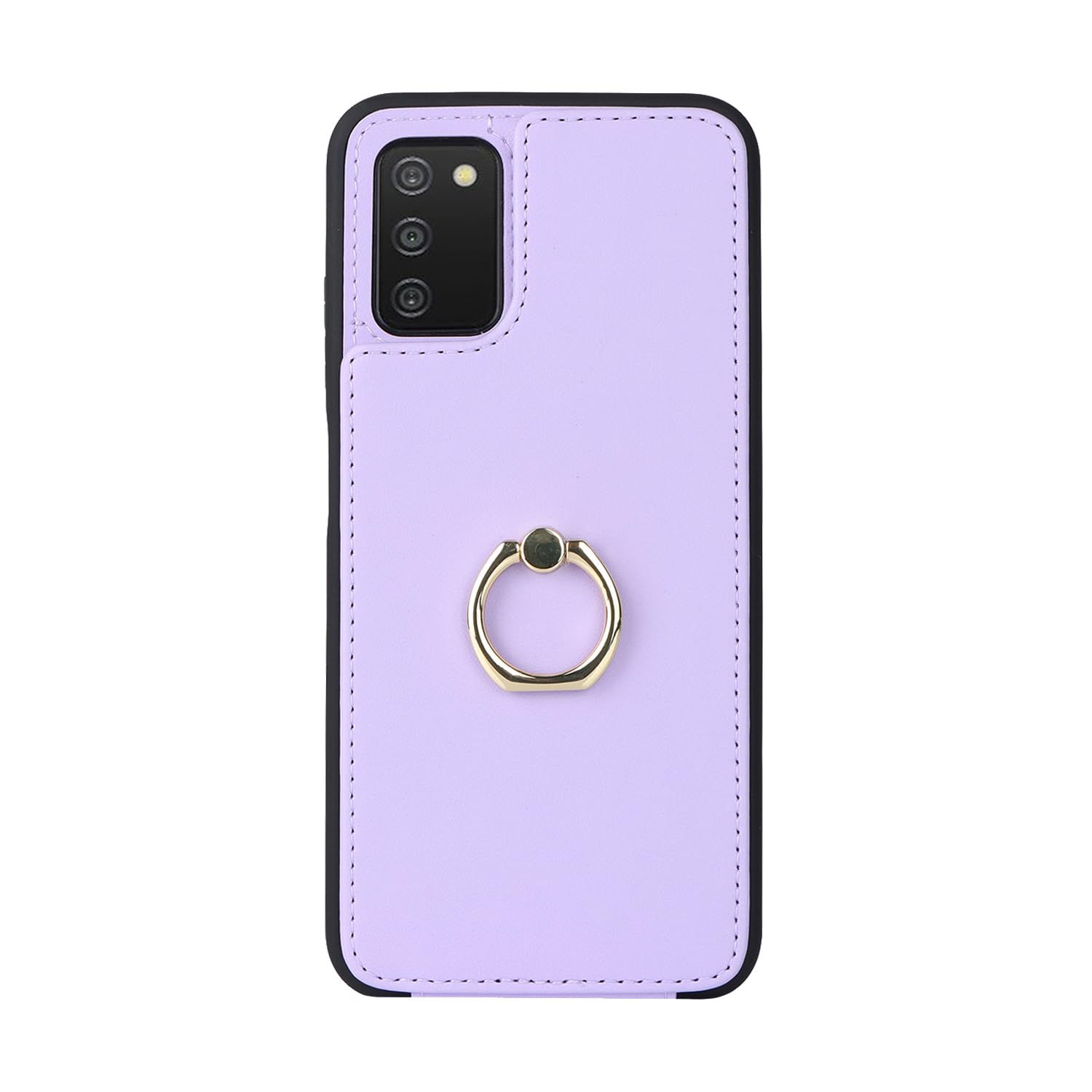 Lipvina Funda para Samsung Galaxy A03s con tarjetero, funda para Galaxy A03s para mujer, tarjetero de crédito, soporte de anillo y bloqueo RFID para teléfono de 6.5 pulgadas (morado)