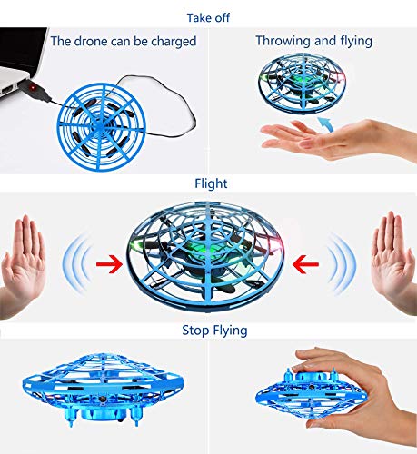 image for IOKUKI - Hand Operated Mini Drones for Kids & Adults with Shinning LED