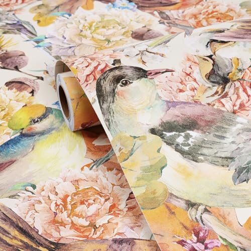 Papier peint oiseaux coloré pour décorer une chambre de bébé