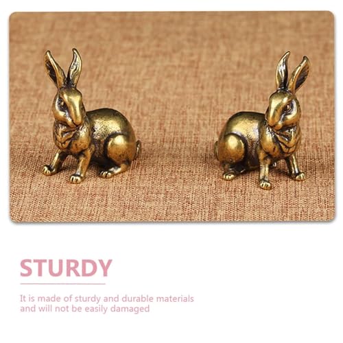Set de estatuas pequeñas de conejo de latón para decoración miniatura 5