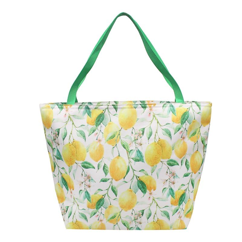 Cooling Bag Insulated Lemon Grove Food Chiller Polyester Floral Picnic Tote