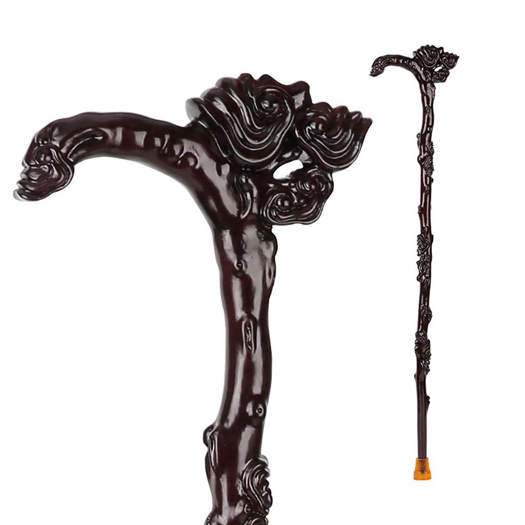 Amazon.co.jp: 木製ステッキ 99cm 無垢材杖 高齢者用杖 美しく彫刻され