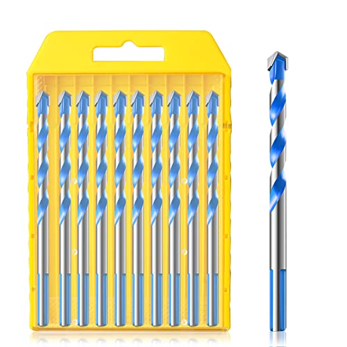 CYLBAQ 10pcs Masonry Drill Bit Set, 6mm Concrete Drill Bits, Carbide ...