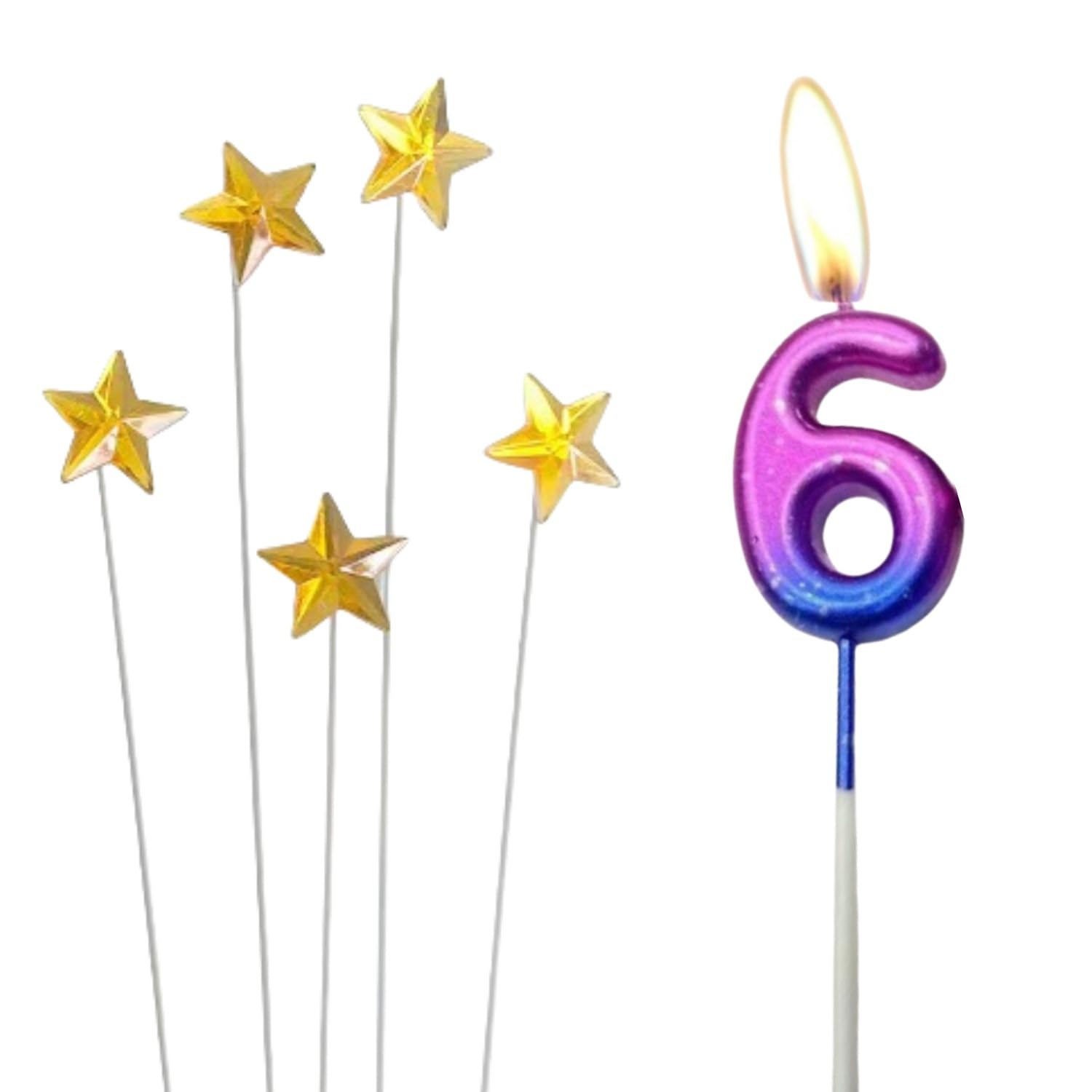 Bougies En Forme De Chiffre De 6 Cm - Cadeau D'anniversaire Pour Femme