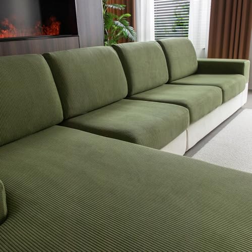 OHSIO Stretch Sofa Sitzkissenbezug - Rutschfester Sofa Überzug, Waschbarer Sofabezug, Universeller Couch Überzug, Strapazierfähig & pflegeleicht(Grün, 1x Rückenlehnenbezug)