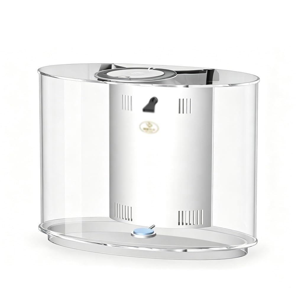 GZHERVICES Aquarium De Bureau Moderne, Petit Aquarium Ovale De 22 L avec Éclairage LED Télécommandé Et Filtre Silencieux, Aquarium Compact pour Salon, Chambre Ou Bureau(Clair)