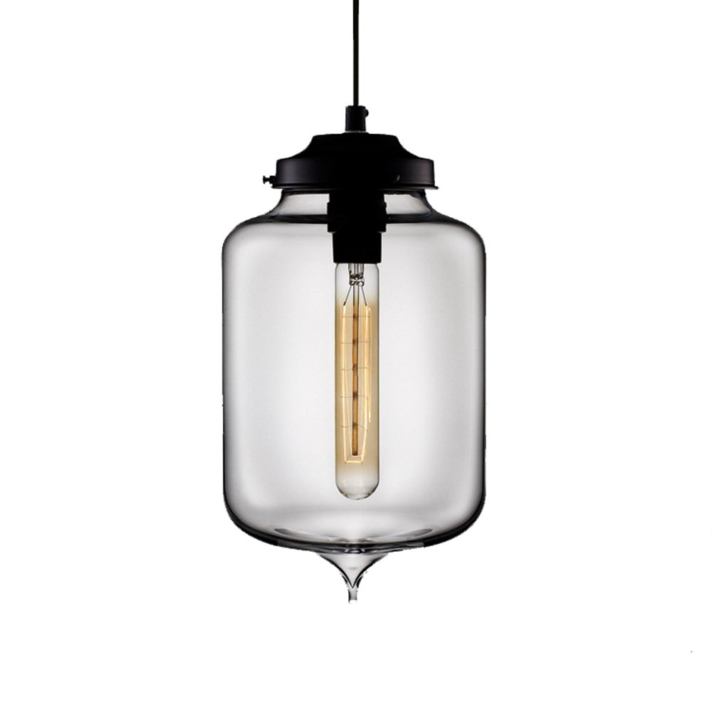 HJXDtechNew Glass Lampshade DIY Chandelier Loft Pendant Light Retro Ceiling Lamp (Transperant)