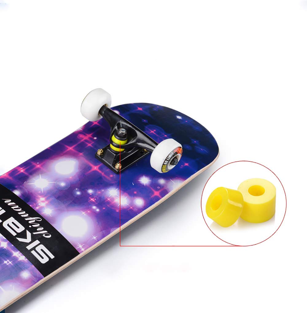 Pro Planches Complètes Skateboard, PU LED Lumière Roue +Mute Grande Vitesse Roulement, 7 Couches Bois d'Erable Skateboard Complet pour Les Enfants, Jeunes et Adultes