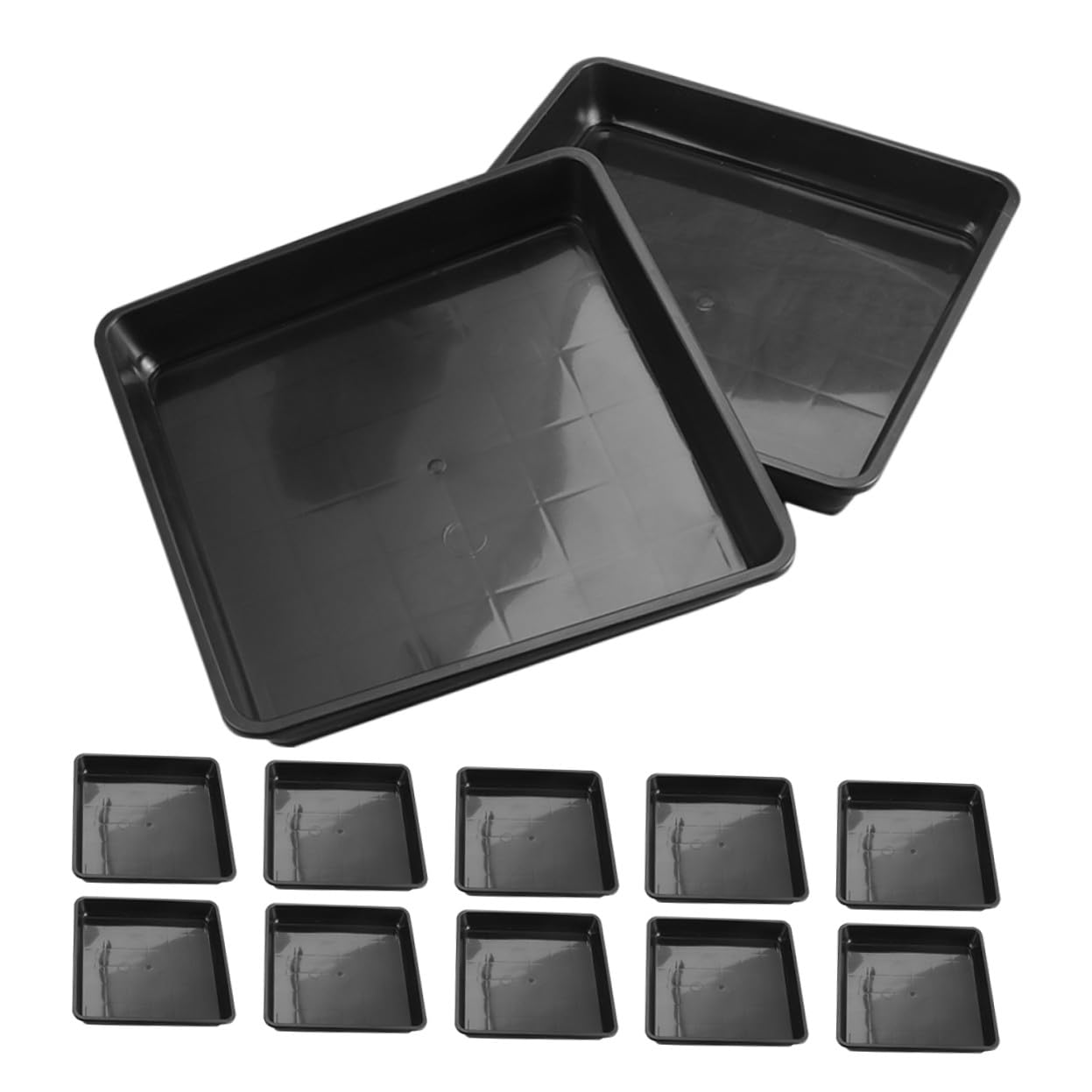 Plateau repas plastique ou soucoupes carrées noires 15x15 cm protège vos meubles