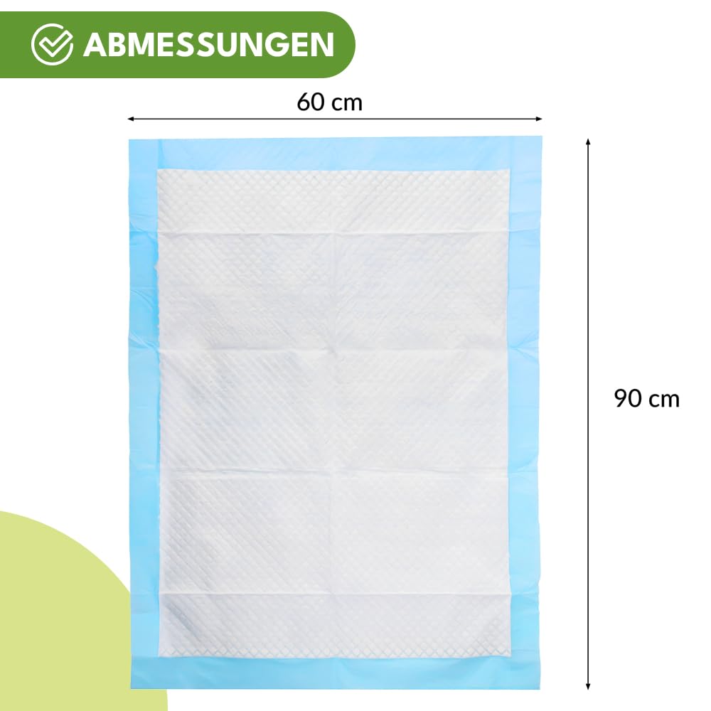 KRUMAD Trainingspads für Hunde, 50 Stück, 6-Schichten, PIPI Matten für Hunde, Trainingsmatte für Welpen, Inkontinenzunterlagen, Wasserdicht, Hunde Zubehör, 60 x 90 cm | Weiß-Blau, 60x90cm, 50 Stück, 6-Schichten, Inkontinenzunterlagen, Wasserdicht, Hunde Z