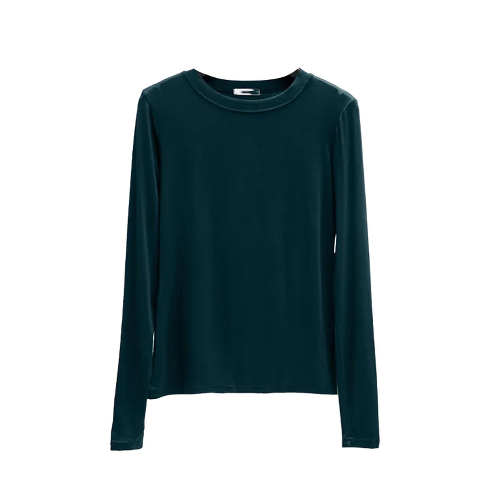 Tinta unita Basic t-Shirt O-Collo Manica Lunga Donna Base t-Shirt Top Full t-Shirt Plus Size Biancheria Intima