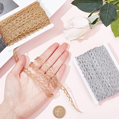GORGECRAFT Metallic Braid Lace Trim Handmade Gold Circle Trimmings Golden Silver Ribbon Edge Love Craft for Sewing Cake Fringe Bridal Wedding Decoration - Image 3
