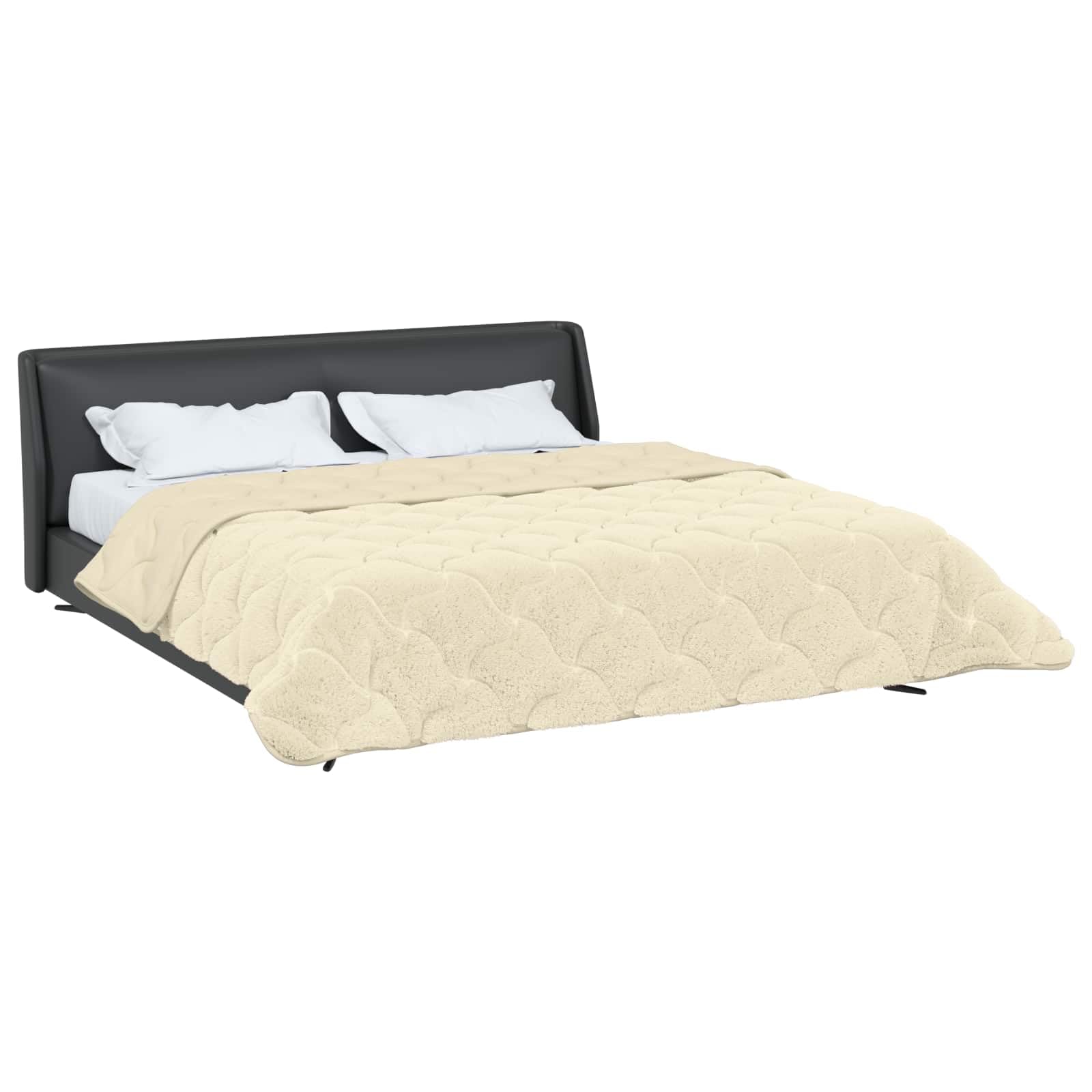 Piumone invernale color crema, 240 x 260 cm, in microfibra, pile, traspirante, durevole, lavabile, per camera da letto, per tutto l'anno, design morbido, adatto per chi soffre di allergie