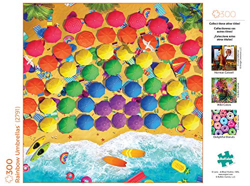 Buffalo Games - Rainbow Umbrellas - 300 Large Piece Jigsaw Puzzle #TOP4