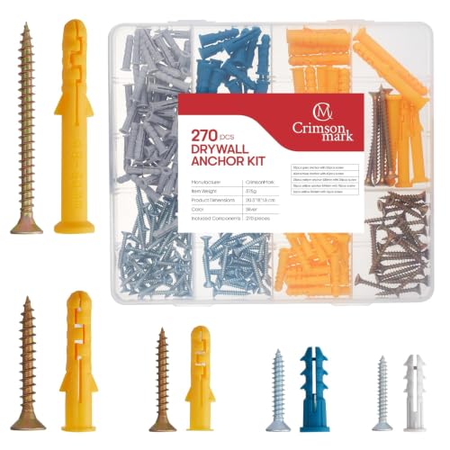 Self Drilling Drywall Kit Anchors, Screws and Bolts (270)