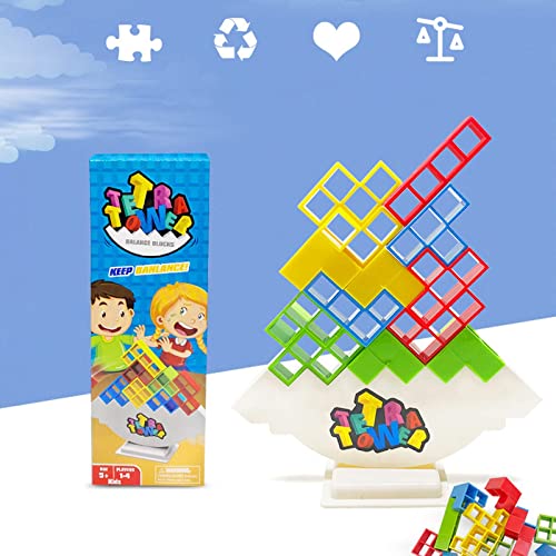 OOTDAY Tetra Tower Balance Game, Russian Building Blocks,Decompression Balance Building Blocks, Balancing Stacking Toys for Kids Adults, Balance Blocks Puzzle Assembling Tetris-48pcs