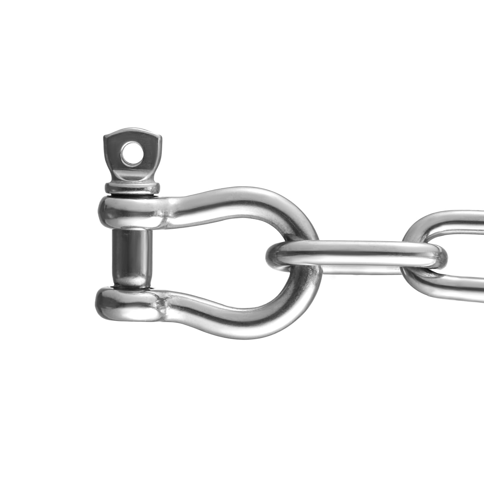 VEVOR Cadena de Ancla para Barcos 6,35 mm x 1,2 m BS, Cadena de Ancla de Acero Inoxidable 316 de Grado Marino con Grilletes de Anillo de Bloqueo Doble para Cubierta, Funciona con Varios Anclas