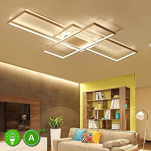 Preisvergleich Produktbild Deckenleuchte LED Deckenlampe Umgebungslicht Eisen Lampeschirm Pendelleuchte Lackierung Metall Aluminium Geometrisches Muster Hängelampe Deckenbeleuchtung,White / 3000k,140 * 80CM