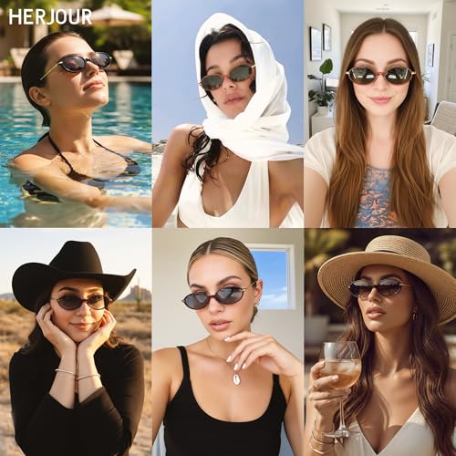 Retro Oval Sunglasses for Women Men Small Round Sunnies Y2k Trendy AR823763