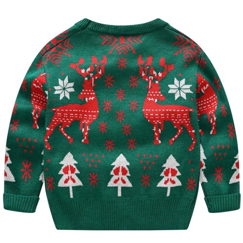 Boys Girls Christmas Pullover Kids Knitted Xmas Jumpers Sweater Xmas Santa Snowman Long Sleeve Knit Pullover2