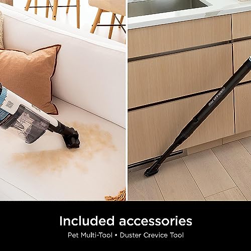 Image of Shark IZ562H Pro Cordless Vacuum with Clean Sense IQ & Odor Neutralizer, PowerFins Plus Brushroll, Includes Duster Crevice & Pet Tool, Up to 40 Minute Runtime, Light Blue, Without MultiFLEX (Renewed)
