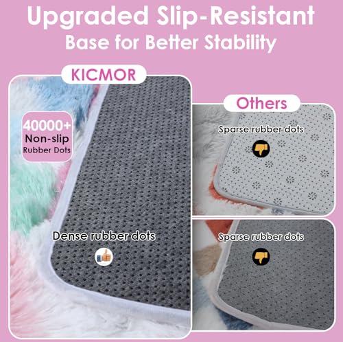 Image of KICMOR Checkered Rug 8x10 for Living Room, Rainbow Colorful Fluffy Soft Large Area Rug Fuzzy Shag Shaggy Bedroom Carpet, Cute Indoor Plush Rugs for Kids Girls Boys Dorm Nursery Home Decor Aesthetic
