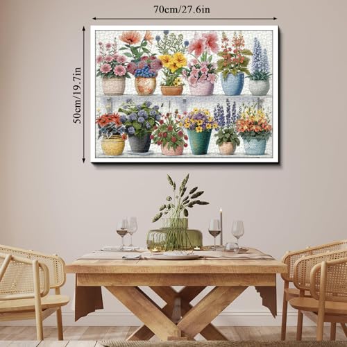 Rompecabezas PICKFORU Colección Floreciente de 1000 piezas, rompecabezas de jarrón con flores para adultos, rompecabezas de plantas y flores silvestres miniatura 7