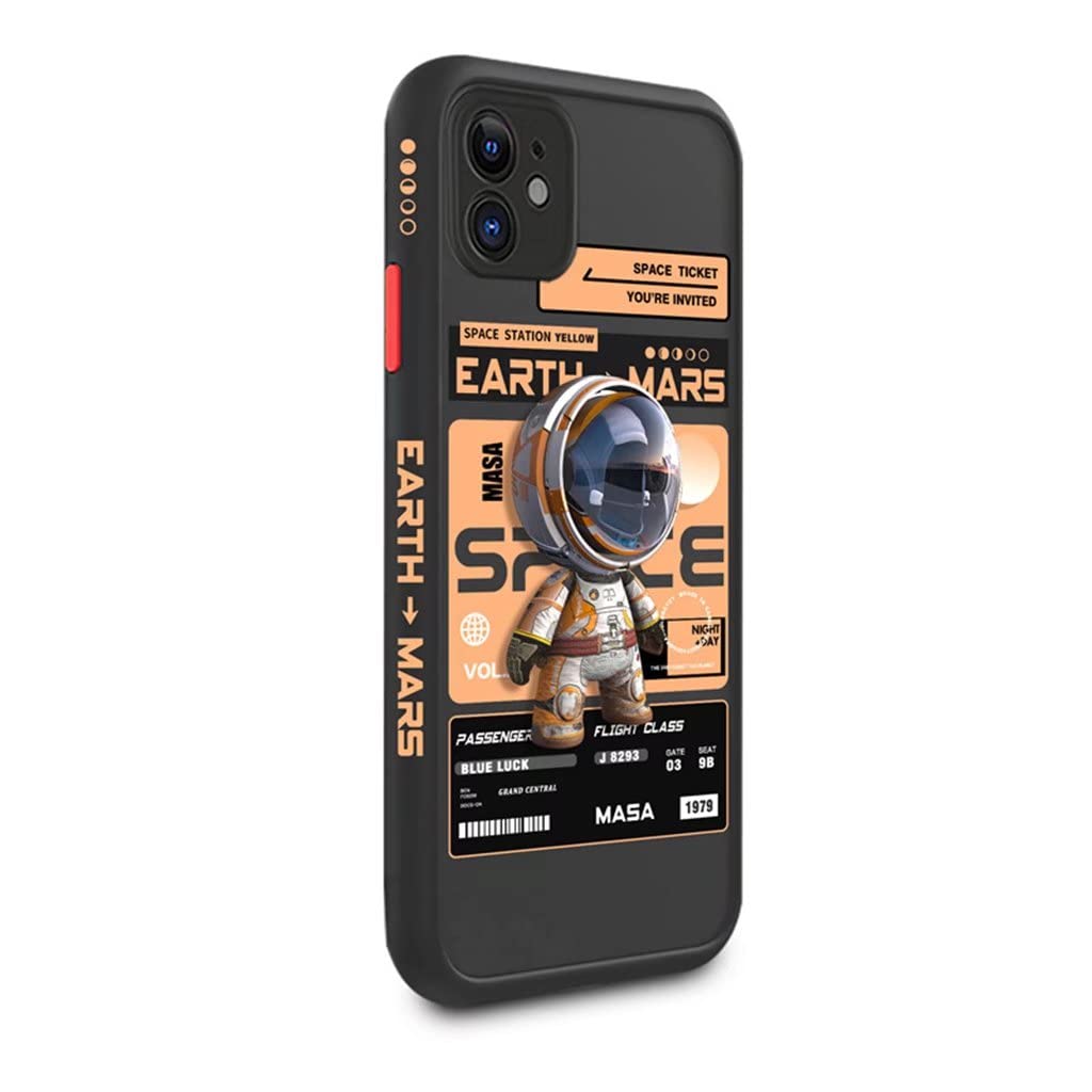 Animation iPhone15ProMax Case Smartphone Case Cute Design Astronaut Protective Case [Compatible with All Models] Good Touch Fashionable Fall Prevention Anti-Fingerprint Cover for iPhone 13ProMax Qi