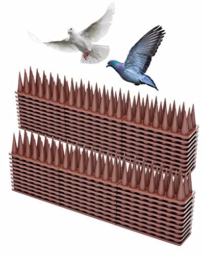 XDQQ Pinchos Anti palomas de 5,7 Metros, Auyentador de gatos, Alféizar, Marta, Valla, Techo, Protección contra Pájaros - 20 Piezas (Marrón)