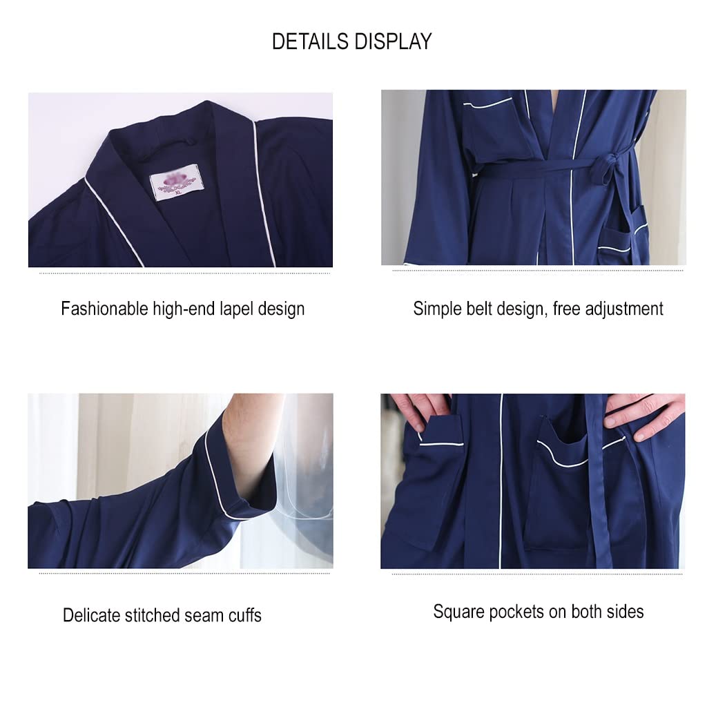 MTFBQ Accappatoi Coordinati Spa per Coppie Unisex Lui E Lei Accappatoi Sexy Lunghezza al Ginocchio Che Potresti Indossare in Estate Inverno Primavera O Autunno Pigiama al Tocco di Seta Leggero