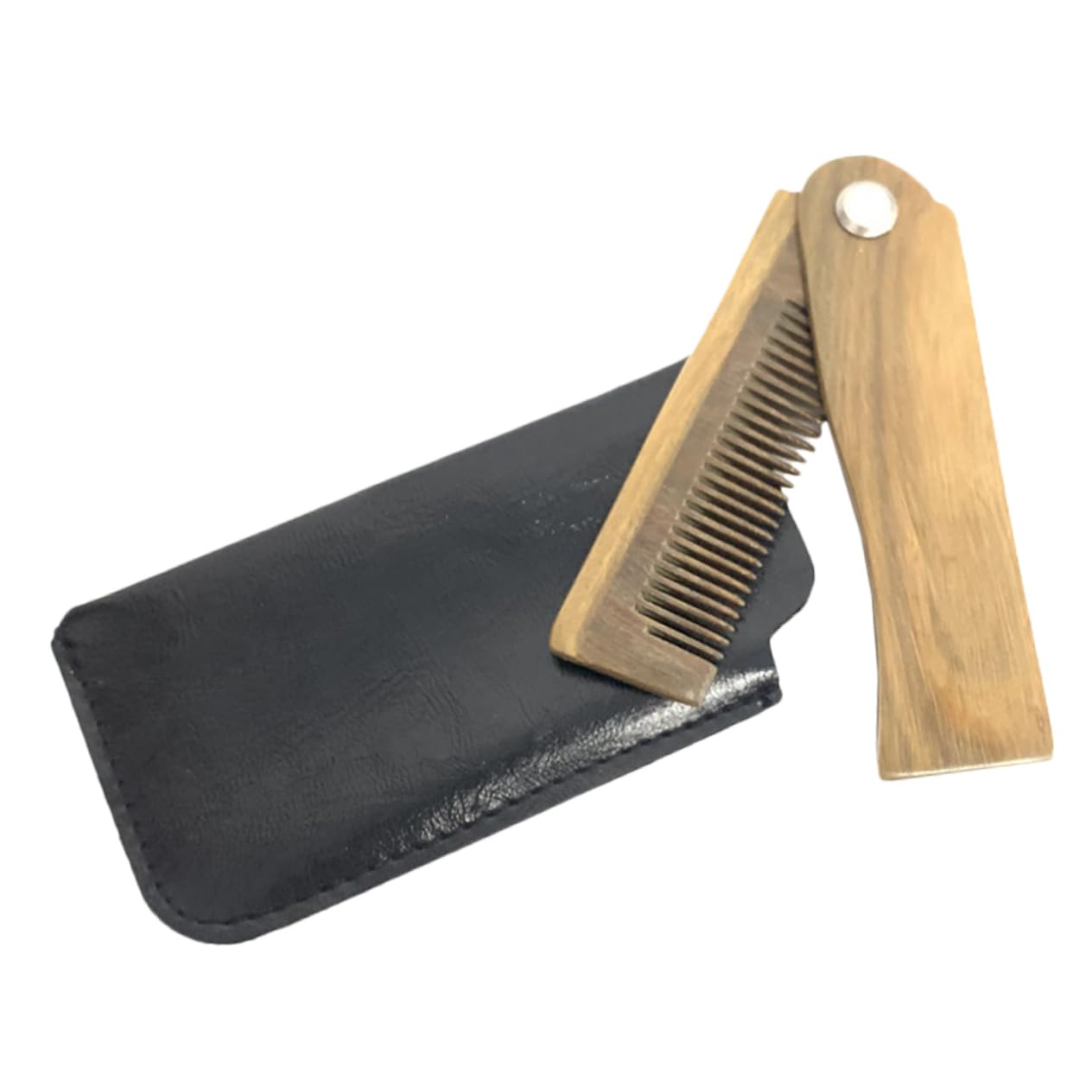 MAGICLULU 4 Set Di Pettini Per Baffi in Legno Dal Design Ergonomico Custodia Pieghevole Per Pettini Per
