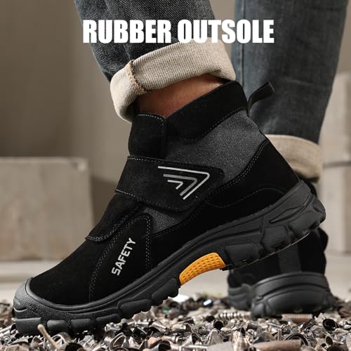 Image of GLANOUDUN Steel Toe Work Shoes for Men Spark Resistant Welding Shoes