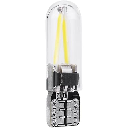 Amazon Co Jp Qiilu T10 194ガラスcobフィラメント Led車のインテリア Led電球drlトランクライト 12v W5w 10個 白色 車 バイク