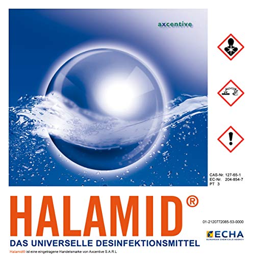 HALAMID - DAS ORIGINAL! CHLORAMIN-T - Professionelles Desinfektionsmittel gegen Viren, Bakterien, Pilze und einzellige Ektoparasiten, wie Giardien bei Hund und Katze, 1kg Eimer