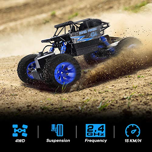 YEZI RC Car 1:18 Large Scale, 2.4Ghz All Terrain Waterproof Remote Control Truck with 2 Batteries,4x4 Electric Rapidly Off Road Car for, Remote Control Car for Kids Boys and Adults - Thumbnail 7