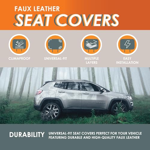 Image of Universal Fit Premier Leatherette Seat Covers - Full Set - Red
