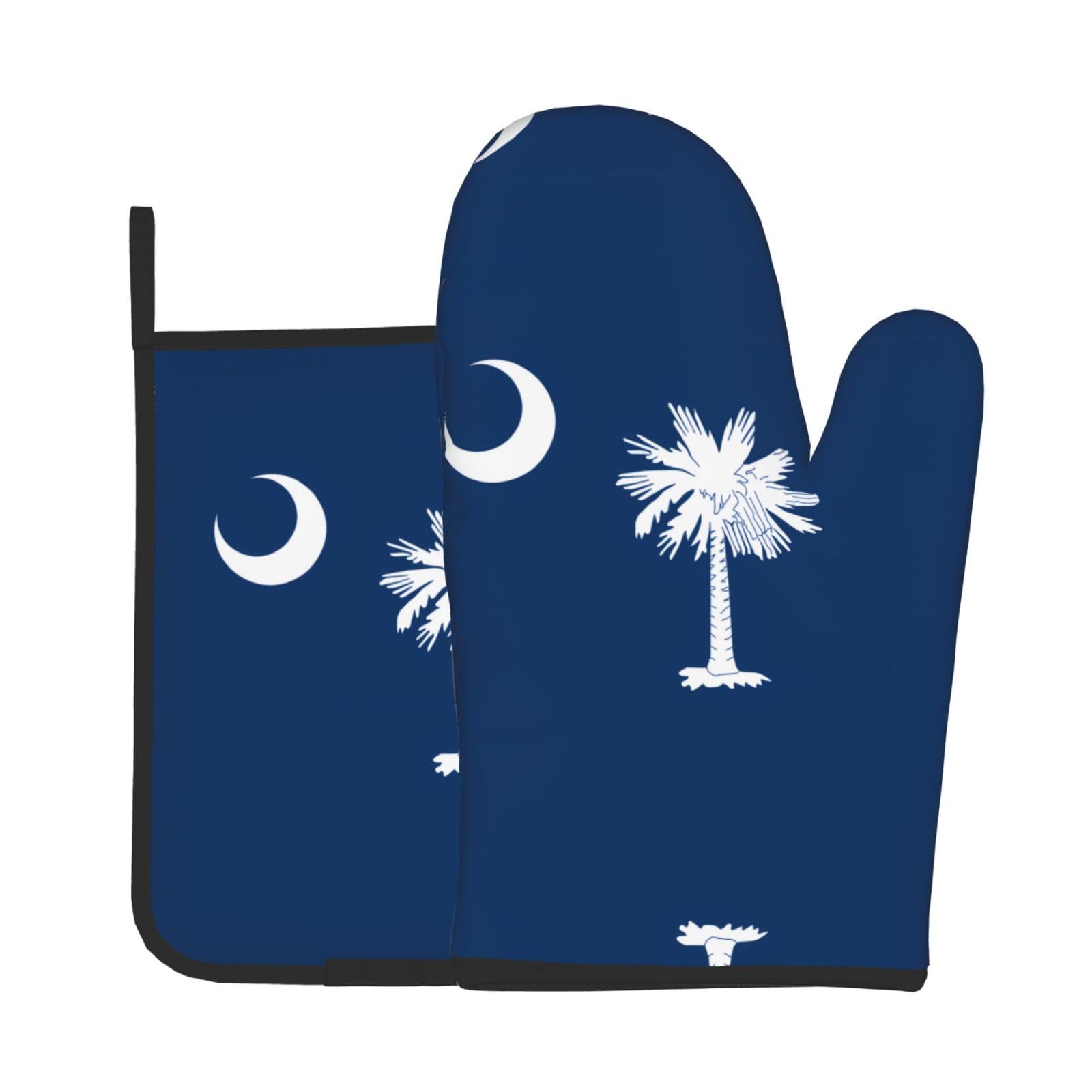Oven Mitts and Potholders Set of 2 for Kitchen Baking Cooking GraySouth Carolina Flag Thick and Durable