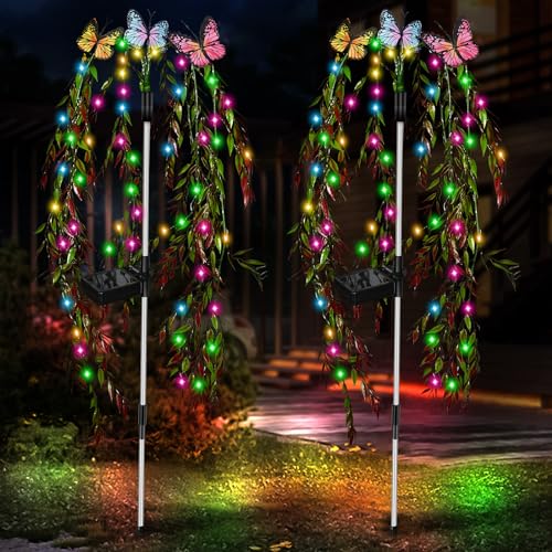 RWNXKARN 69LED Solar Swaying Garden Lights Color