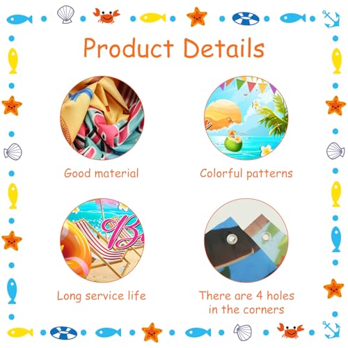 Image of Summer Happy Birthday Banner Decorations, Backdrop Decor Supplies, Happy Sign for Backdrop, Large Beach Theme Birthday Banners Supplies Suitable for Any Lively Theme Party Event