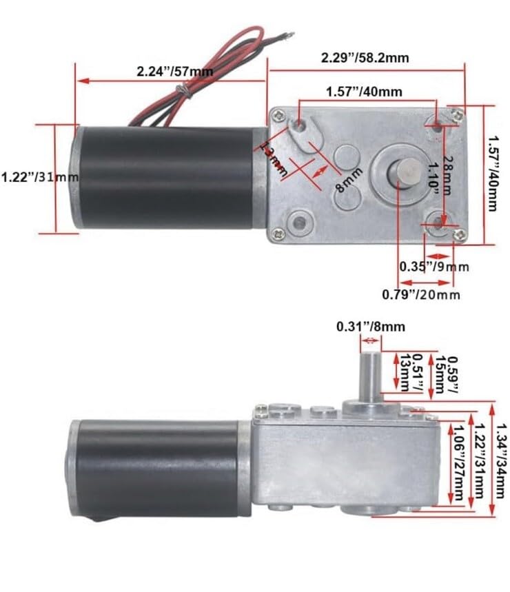 #US 12V 12 DC Worm 70kg.cm High Torque Self-ing Reversed T...